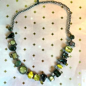 Eclectic chunky necklace with faux stones